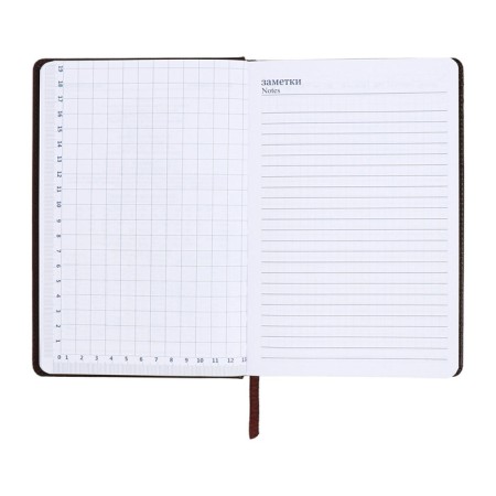 The diary is notathered, A5, 140l, cage, region, on the button, black/gray-10