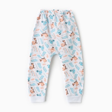 Sliders on the cuff, white color/birds, height 62 cm