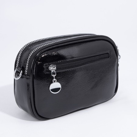 Bag Cross-Bodi with a zipper, black color-1
