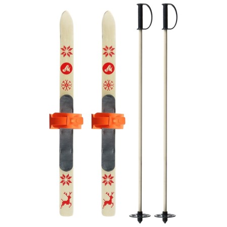Baby ski kit, 70 cm with mounts and sticks 70 cm long, mix-9