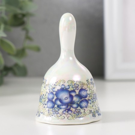 Ceramics "Blue flowers with curls" 4.8x4.8x7.8 cm bell