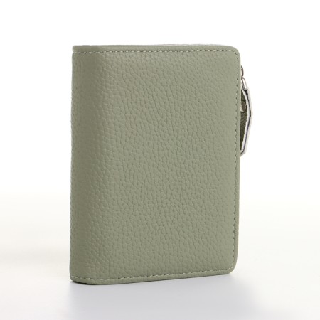 Women's wallet on the button, green color
