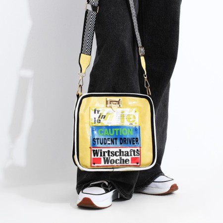 Bag Cross-Bodi with a zipper, yellow color-7