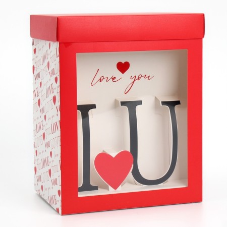 Gift folding box with 3D effect, packaging, “Love You”, 18 x 14 x 23 cm-1