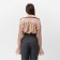 Women's silk blouse with strokes mist, size 46, beige