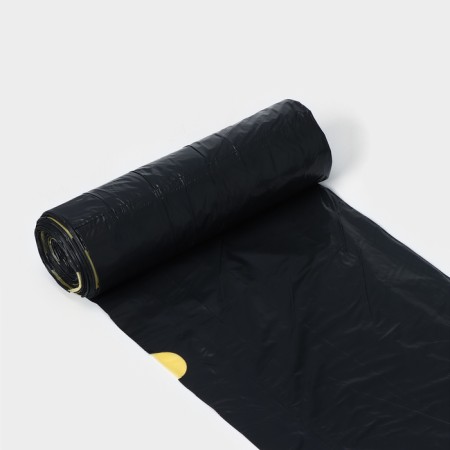 Garbage bags with tie luxury ties, 60 l, 40 μm, 60 × 70 cm, PVD, 20 pcs in roll, black color-3