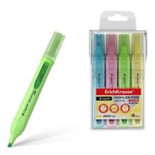 A set of textbooks of 4 colors, Erichkrause Liquid Visioline V-14 Pastel, 0.6-5.0 mm, water-based ink