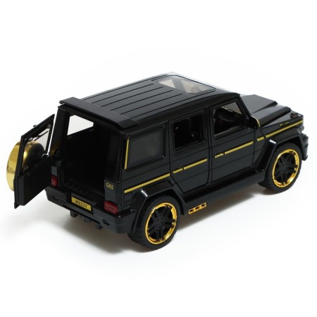 Metal, inertial machine, 1:24, doors, hood, trunk, black color open-3