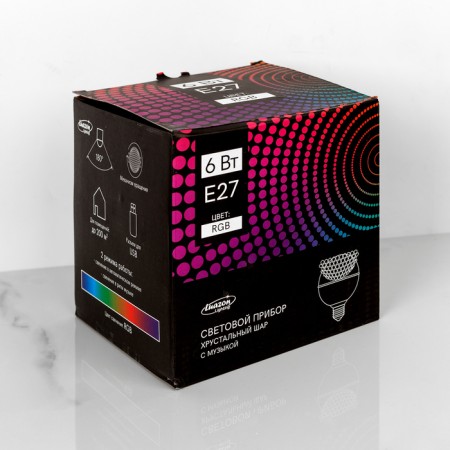 Light device "Crystal ball" 16 cm, E27, speaker, remote control, glow RGB-11