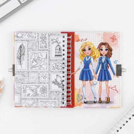 Questionnaire on a lock, in a solid cover A6, 40 sheets "My school friends"-18