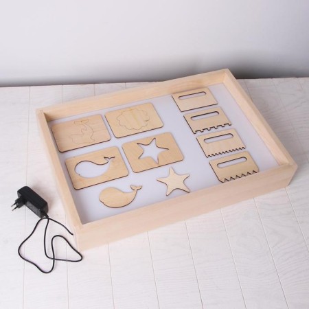 A tablet for drawing with sand 40 × 60 cm, with white backlight, comb and stencil-1
