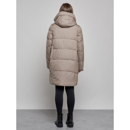 Coat insulated winter female, size 56, beige color-3