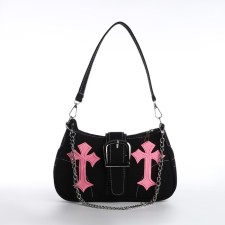 Youth bag with zipper, black color