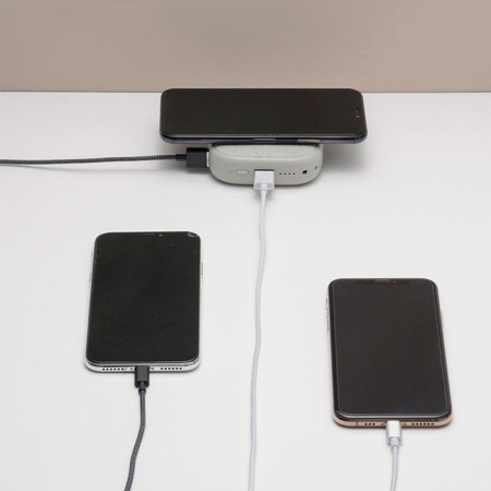 External Solove W5, 10,000mach, 2.4A, 2 USB, wireless charging, white battery-2