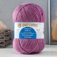 Angora warm yarn 40% wool, 60% acrylic 480m/100g (29 roses. Lilac)