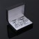 Set of male "cufflink + tie clip" quartet, silver color