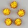 A set of textile details for the decor "bombs" 25 pcs. set, size 1 pc. 2 cm, yellow color