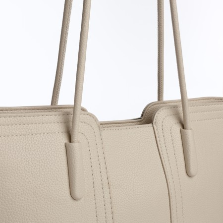 Bag Female Tout with zipper, milk color-3
