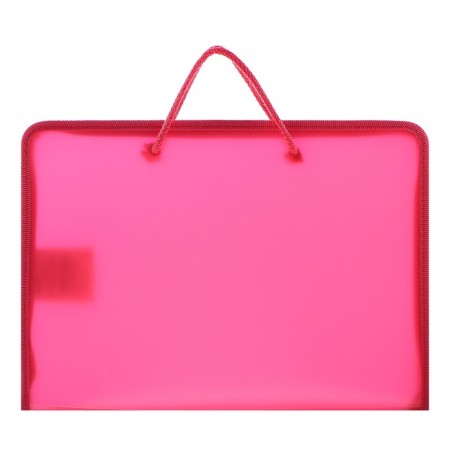 A folder with A4 handles, 230 x 185 x 25 mm, lightning around, plastic, PT-112, "office", tinted, red color