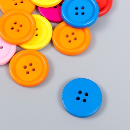 Buttons wood for creativity 4 punctures "simple" set of 15 pcs 3x3 cm-2