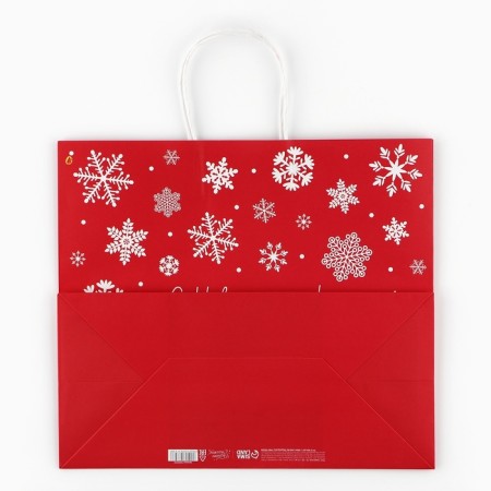 Gift package "Snowflakes", white craft, 32 x 28 x 15 cm, New Year-7