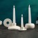 Set of candlesticks "Leo, Simon, Edward" White gloss, 3pcs/8x10cm/3x6cm/4x7cm