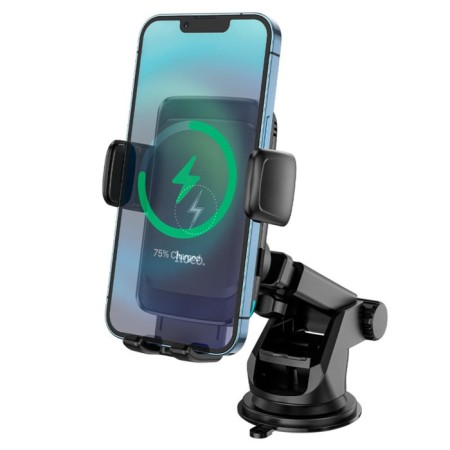 Hoco S35 car holder, wireless charging, for 4.5-6.7 inches, 2 A, black-3