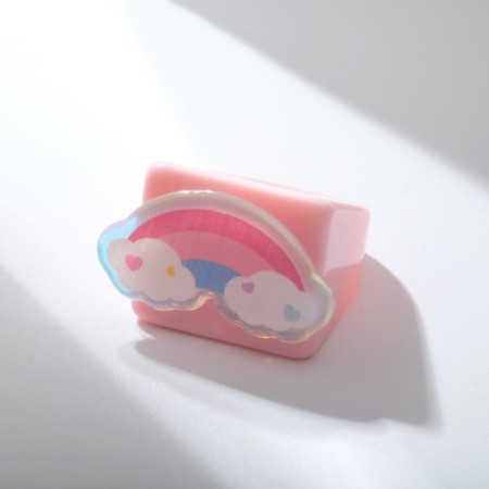 Rainbow ring in the clouds, multi -colored, 17 size-2