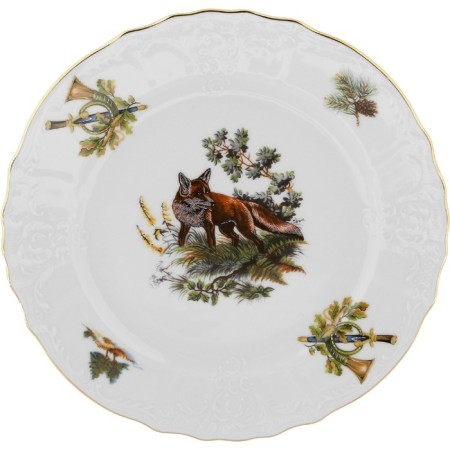 Small plate bernadotte, decor "Hunting Stories", 21 cm-10