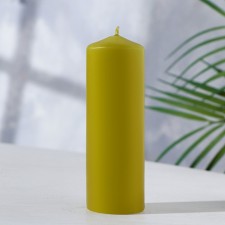 Candle - cylinder, 4 × 12 cm, 15 hours, olive