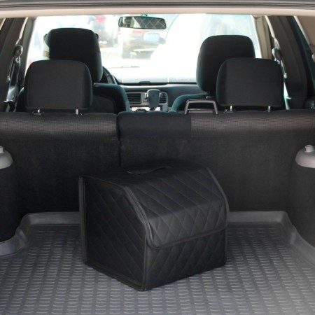 Organizer COFR in the car Cartage Sakvoyzh, eco -leather coasted, 30 cm, black-10