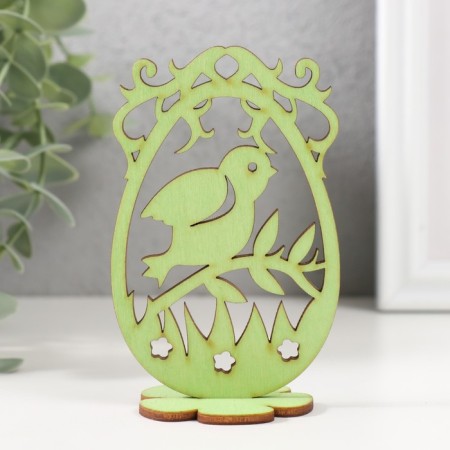 Easter decor "chick" 6.5x4.7x10.3 cm (set 2 parts) light green-3