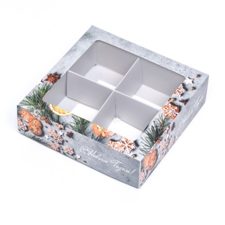 Box for sweets 4 pcs, 12.6 x 12.6 x 3.5 "spicy"-6