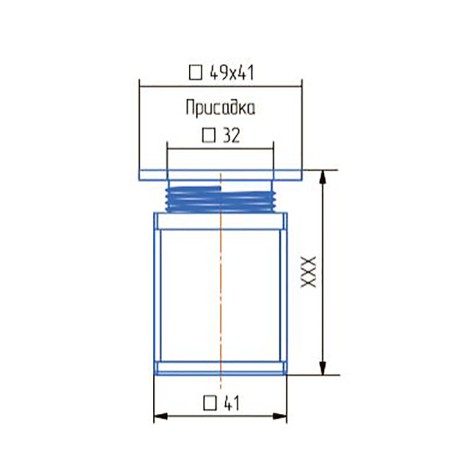 Support is adjustable, square orc-50 k, n = 50 mm, matte chromium color-1