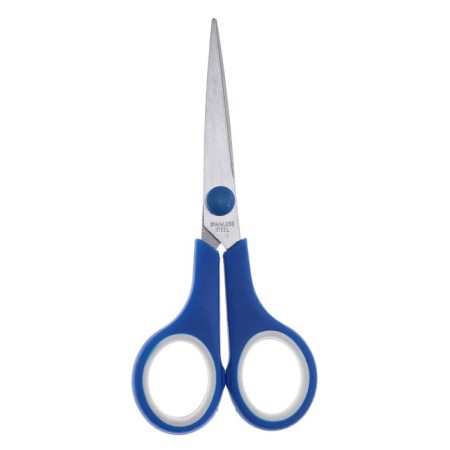 Chancellery scissors "Tropic", 13.5 cm, plastic handles, blister, hull mix-6