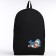 School textile backpack "Cat in a suit", 38x14x27 cm, black color