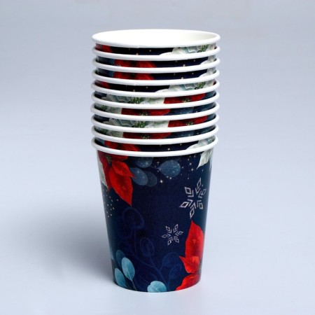 New Year's glass of paper disposable "Flower"-1