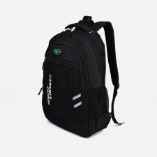 Male backpack on lightning, external pocket, black/green color