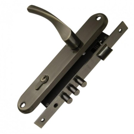 Soldemure Cylinder lock with a latch, with a Kit P90 4585/3 handle, 5 cl., Bronze color