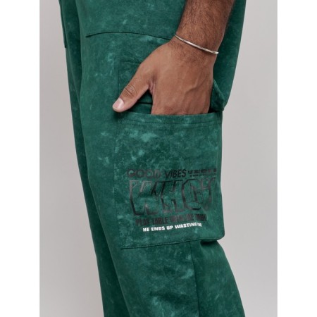 Sports male pants, size 48, green color-12