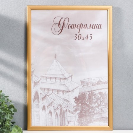 Photo frame pine c19 gold 30x45 cm (plastic screen)