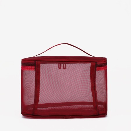 Cosmetic bag with lightning, burgundy color-1