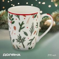 New Year's mug of the New Year's Forest, 370 ml, 12 × 8.5 × 10.5 cm, white color