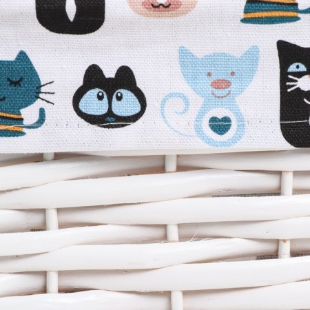 Stelly basket "cats", 40x31x17 cm, white-3