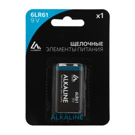 Alkaline battery (alkaline) Luazon, 6LR61, 9V, Crohn, Blister, 1 pcs-2