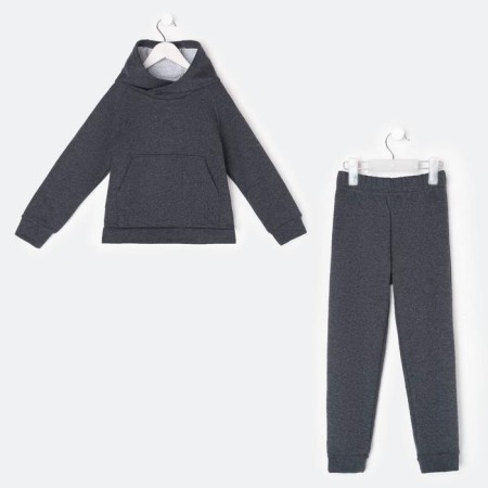 Costume for a boy (sweatshirt, trousers) minku: casual collection graphite color, height 104-7