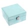 Casket to the leatherette for jewelry "Silver shine on blue" 8x14.5x14.5 cm