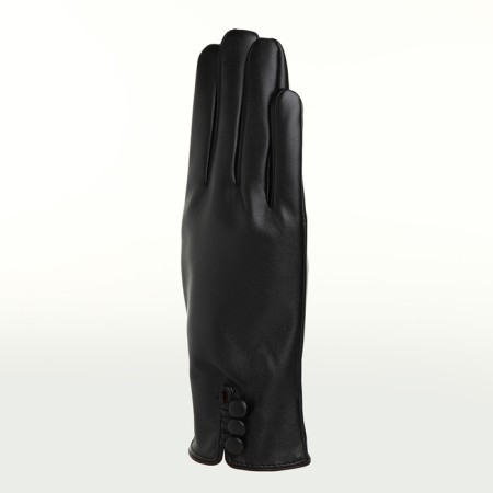 Gloves of wives 24*1*9 cm, leather claim, without insulation (c), dimensionless, 3 buttons, black-3