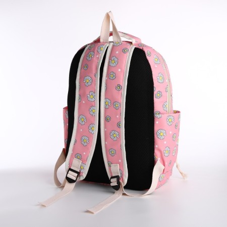 A backpack with a zipper, bag, cosmetic bag, pink color-5