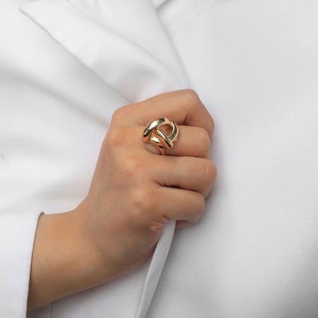 Ring metal "trend" triple circle, color gold, size 18-4